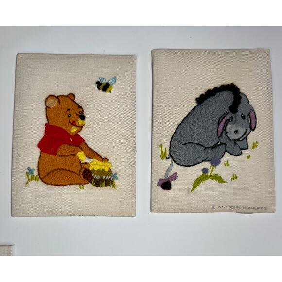 Vintage Winnie the Pooh and Friends Embroidery 1970's Handmade - Picture 2 of 14